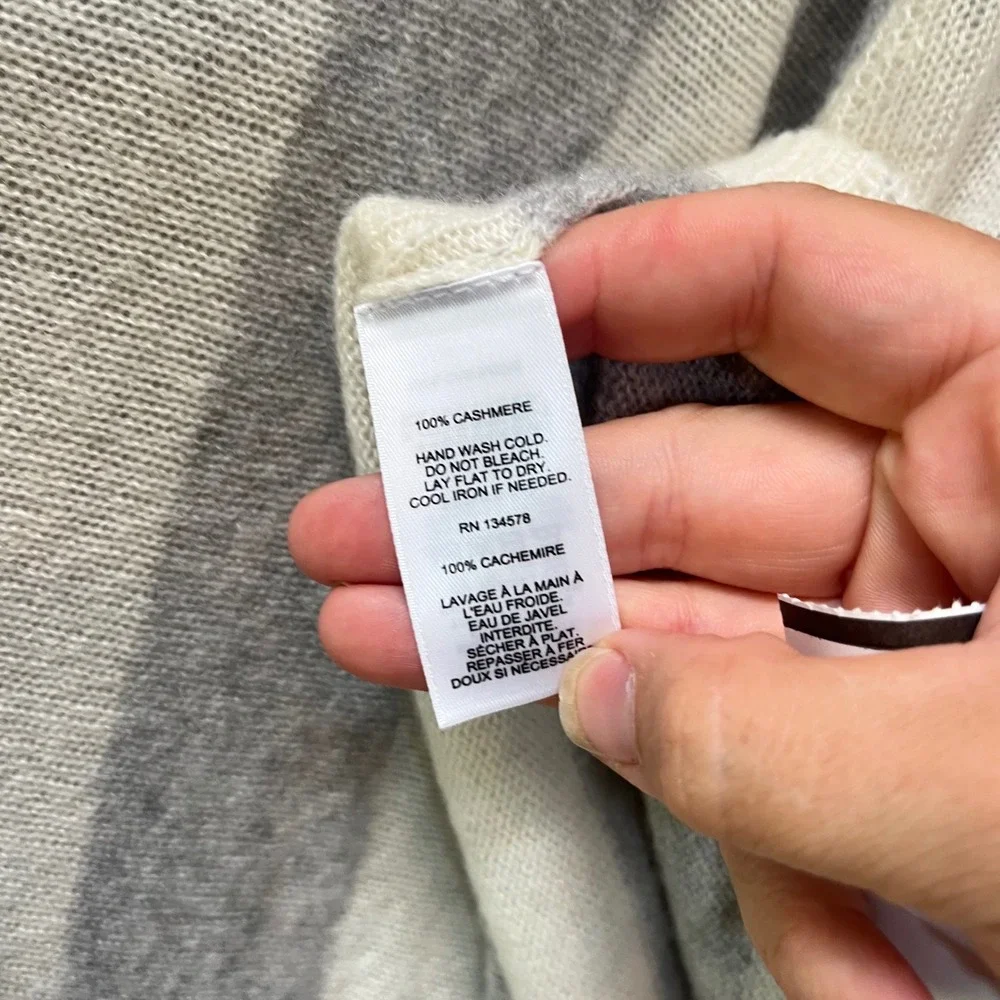 Vineyard Vines Cashmere Tipped Poncho Gray Frost Striped Wrap 2X001053-4103 XS/S